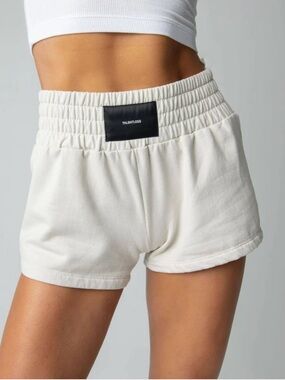TALENTLESS Women's High-Rise Elastic Waist Cream Shorts